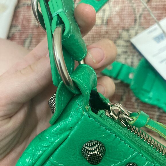 Authentic Balenciaga Le Cagole Giant Studs Shoulder Bag XS Apple Green - Picture 9 of 11